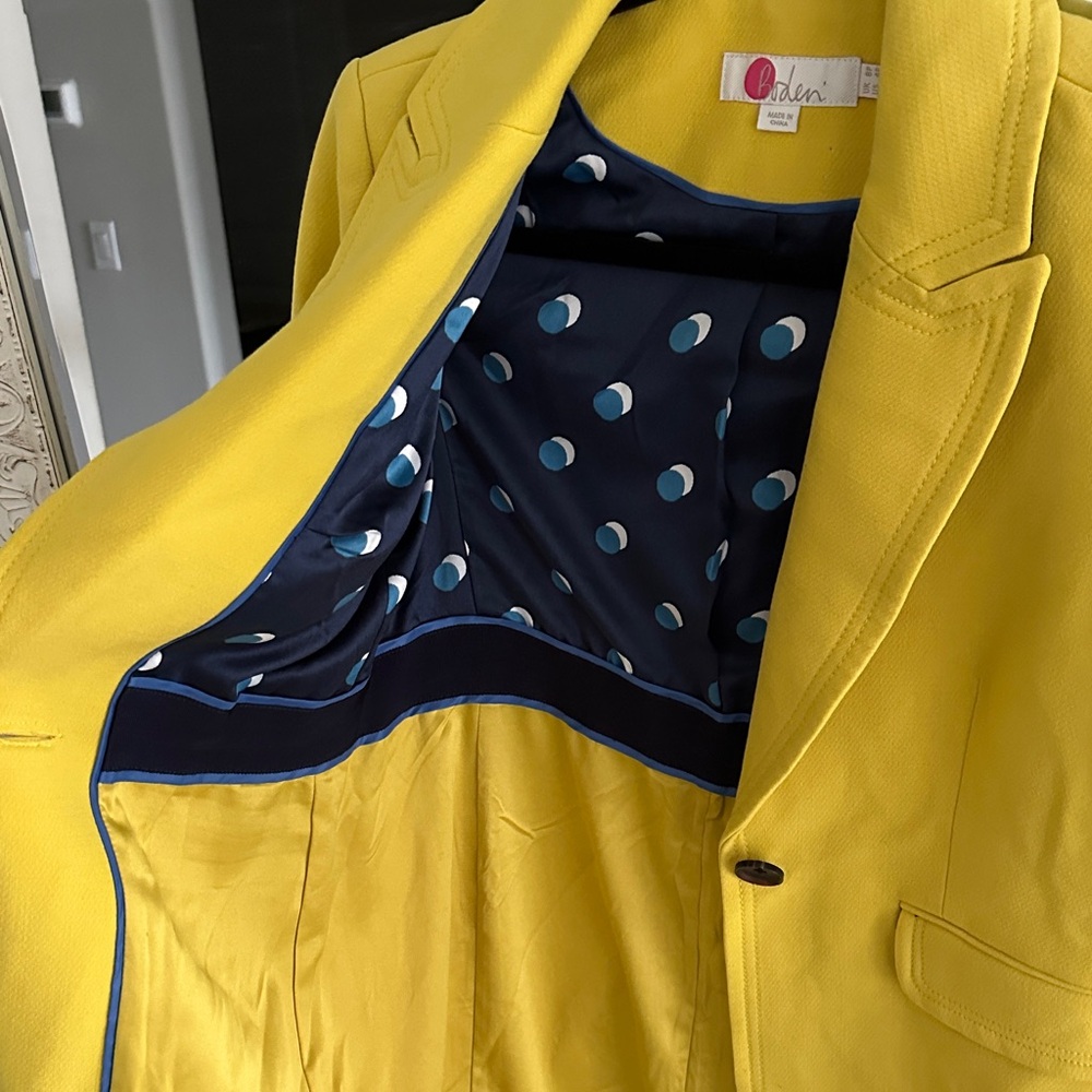 Boden Aileen Yellow Single-Button  Coat size 4P - Picture 4 of 7